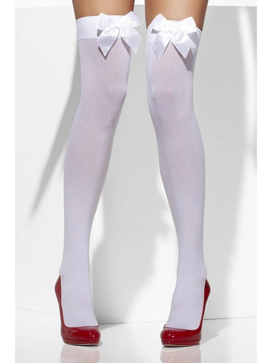 White Thigh Bow Stockings