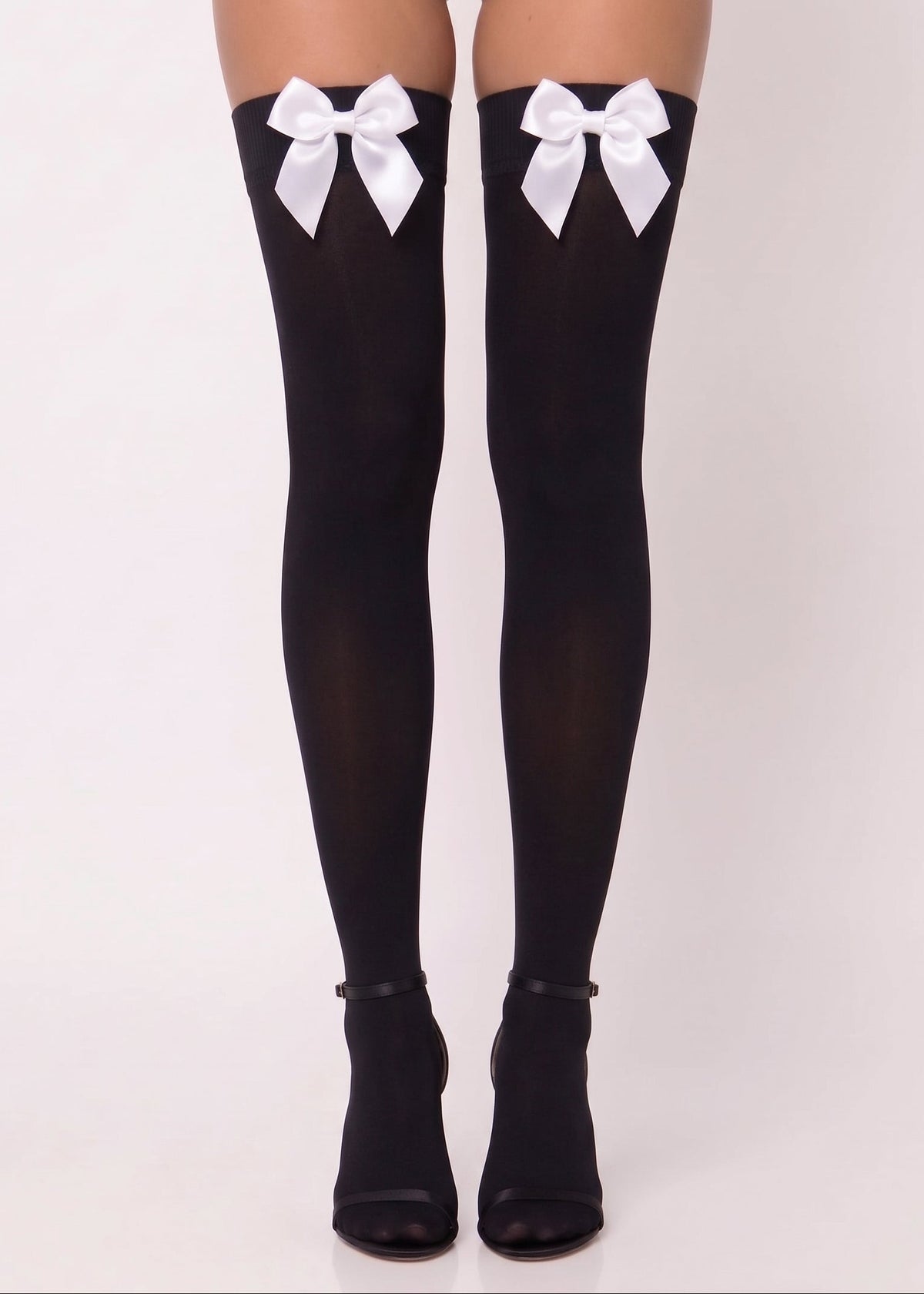 Black & White Bow Stockings