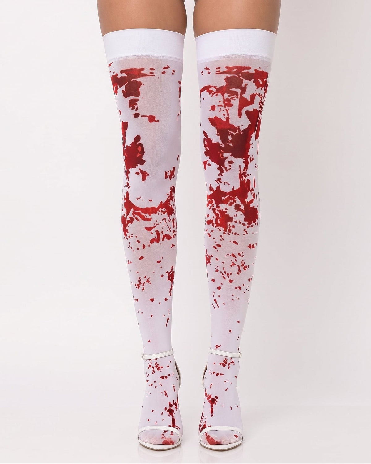 White Blood Splatter Stockings