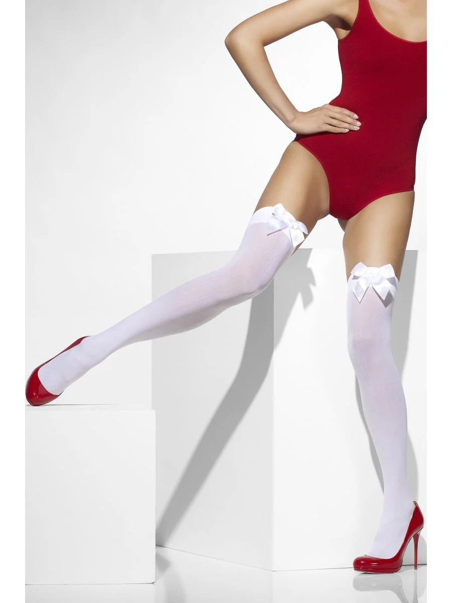 White Thigh Bow Stockings
