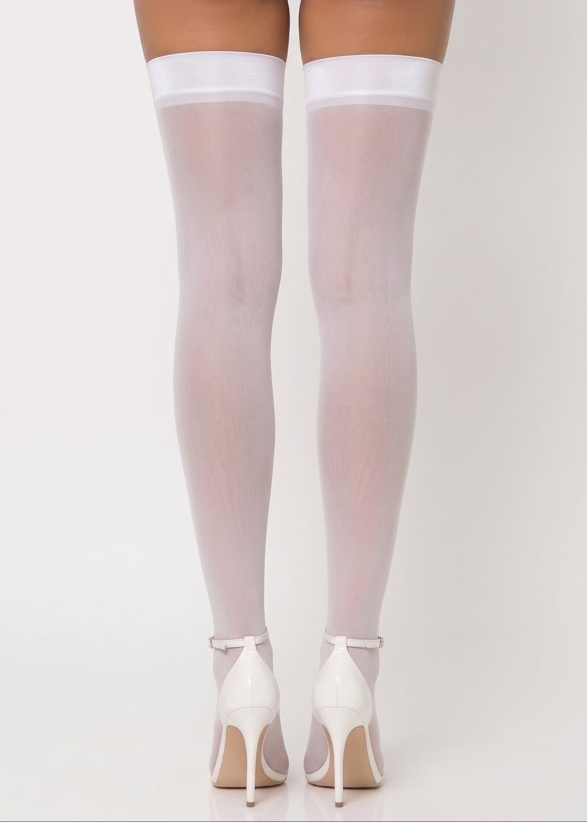 Red & White Thigh Bow Stockings